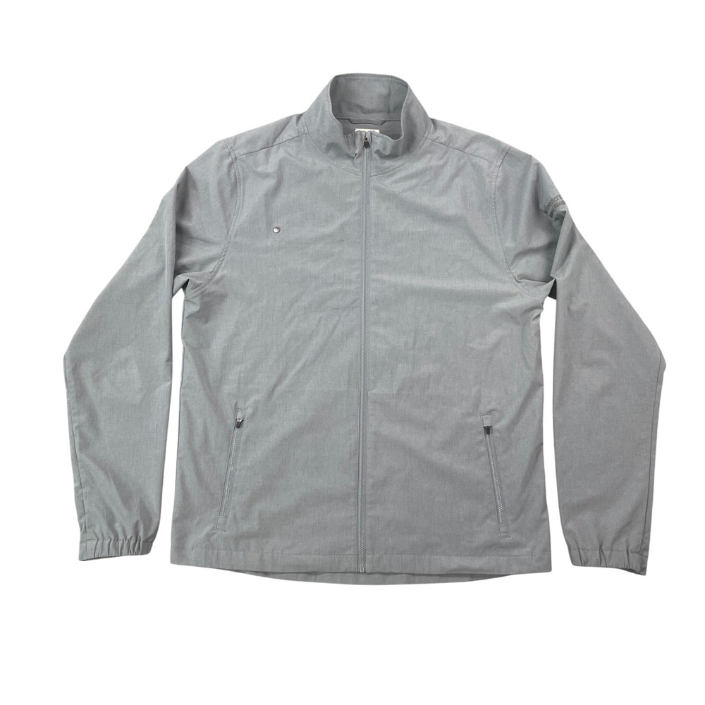 Vuori Venture Track Jacket Mens Large Full Zip Platinum V536 Stretch - Logo
